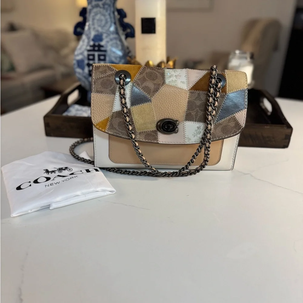 Coach Patchwork Parker Shoulder Bag - Tan and Cream - Picture 3 of 15